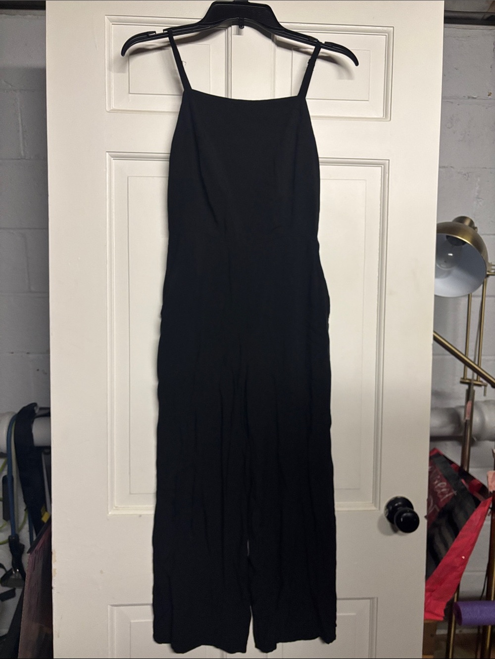 Old Navy Black Midi Spaghetti-Strap Dress
